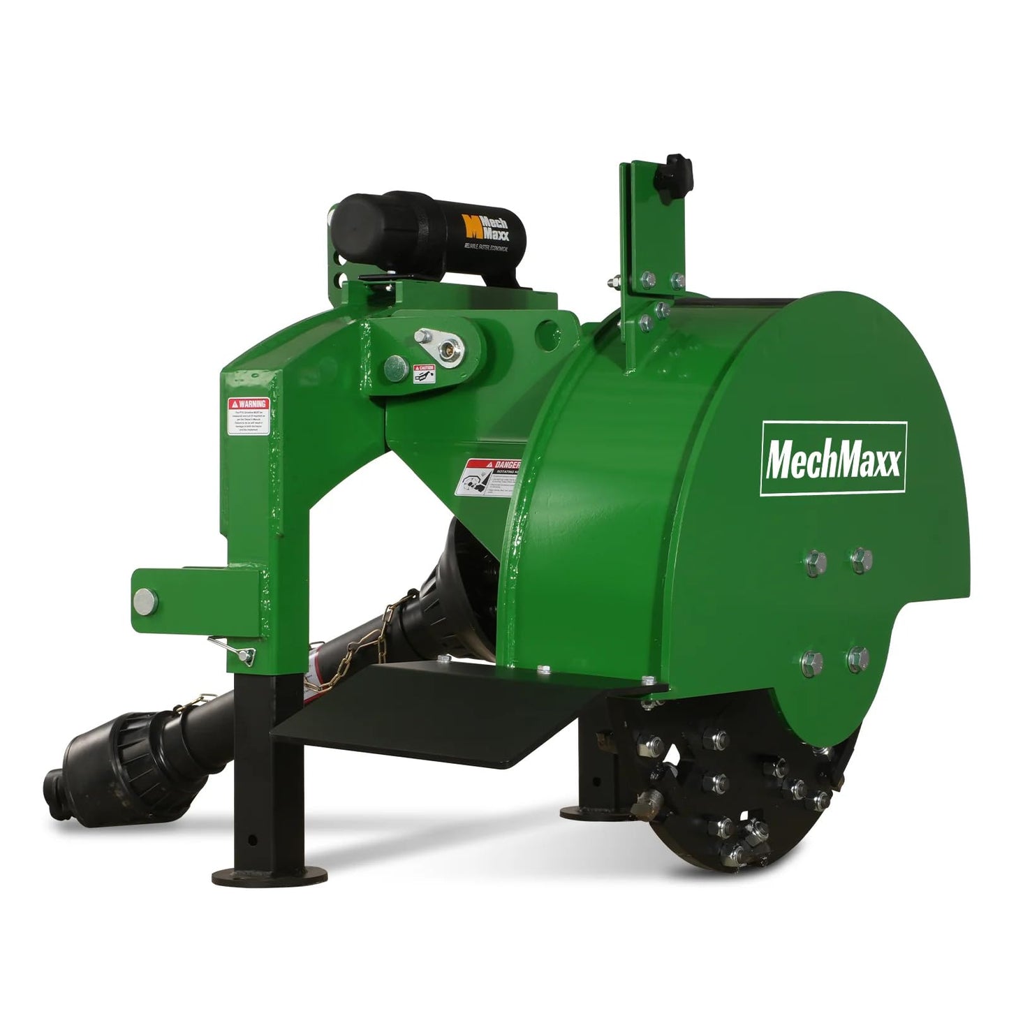 MechMaxx Heavy Duty 3-Point PTO Powered Stump Root Grinder For 15-45HP Tractors With 34 Carbide Teeth, 6'' Cutting Depth, 24'' Flywheel Diameter, Model SG24 Green (Green)