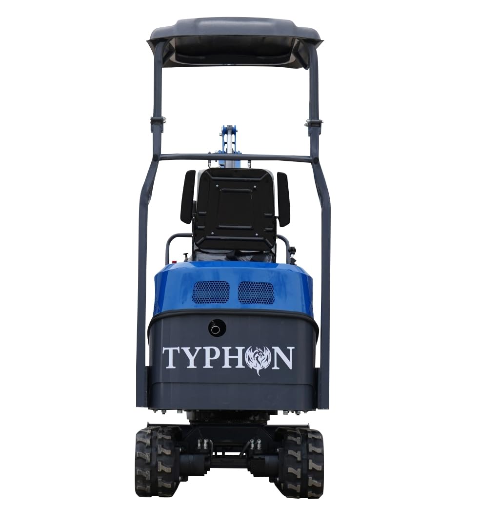 Terror XI Storm Mini Excavator – 1.1 Ton Trench Digger with Boom Swing, Hydraulic Thumb Clip, Bucket, Hydraulic Oil Cooler