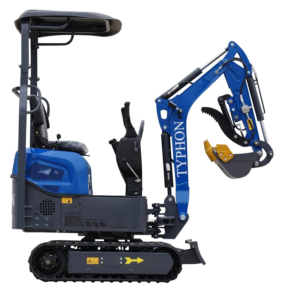 Terror XI Storm Mini Excavator – 1.1 Ton Trench Digger with Boom Swing, Hydraulic Thumb Clip, Bucket, Hydraulic Oil Cooler