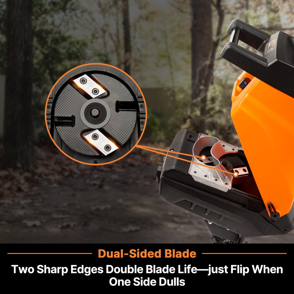 LawnMaster FD1503 Electric Wood Chipper Shredder 15-Amp 1.8-Inch Cutting Diameter Max 14:1 Reduction