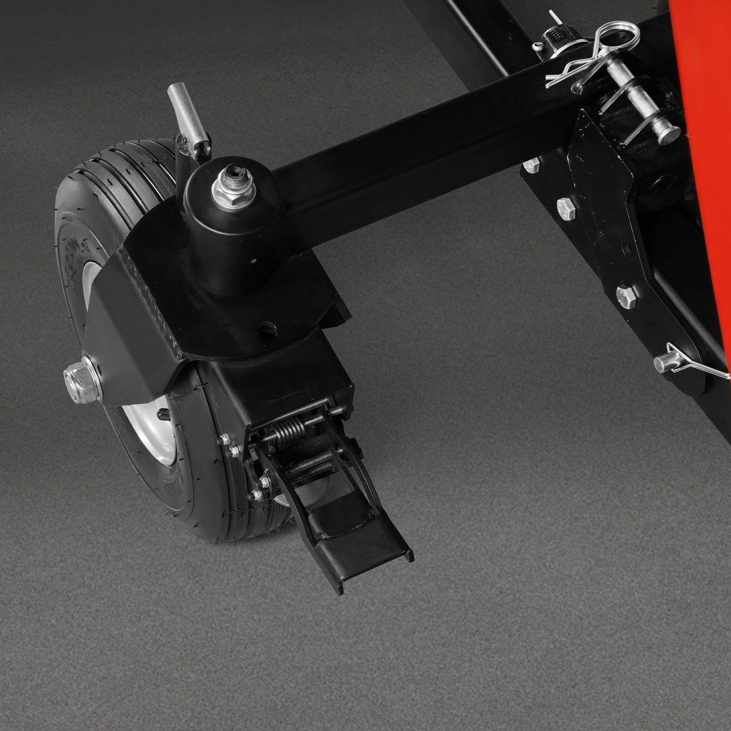 MechMaxx 8'' Inch ZONSEN 1000cc 35hp E-Start Gas Powered Engine 4-Wheels Wood Chipper Shredder Mulcher with Towbar/Tail Light/Emergency Stop Switch, Model B200 Red