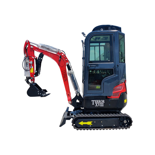 2 Ton TERROR XVIII Heater Aircon Cabin Mini Excavator, EPA certified USA KUBOTA D902 Diesel Machine for Garden, Farms, Parks, Roads – Ideal for Digging, Drilling, Bull-Dozing